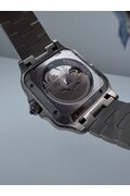 Custom Seiko Mod • Red Vignette Guilloche Steel Santos Automatic • 38mm